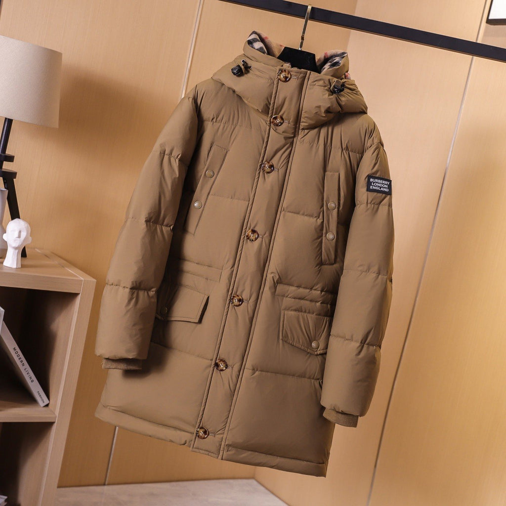 Burberry Unisex Hooded Long Down Jacket