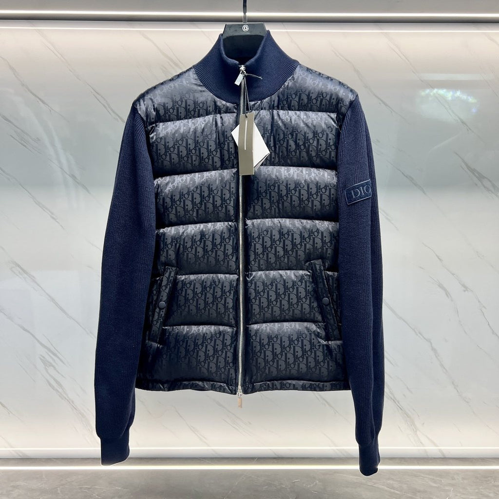 Dior Oblique Sweater Sleeve Down Jacket