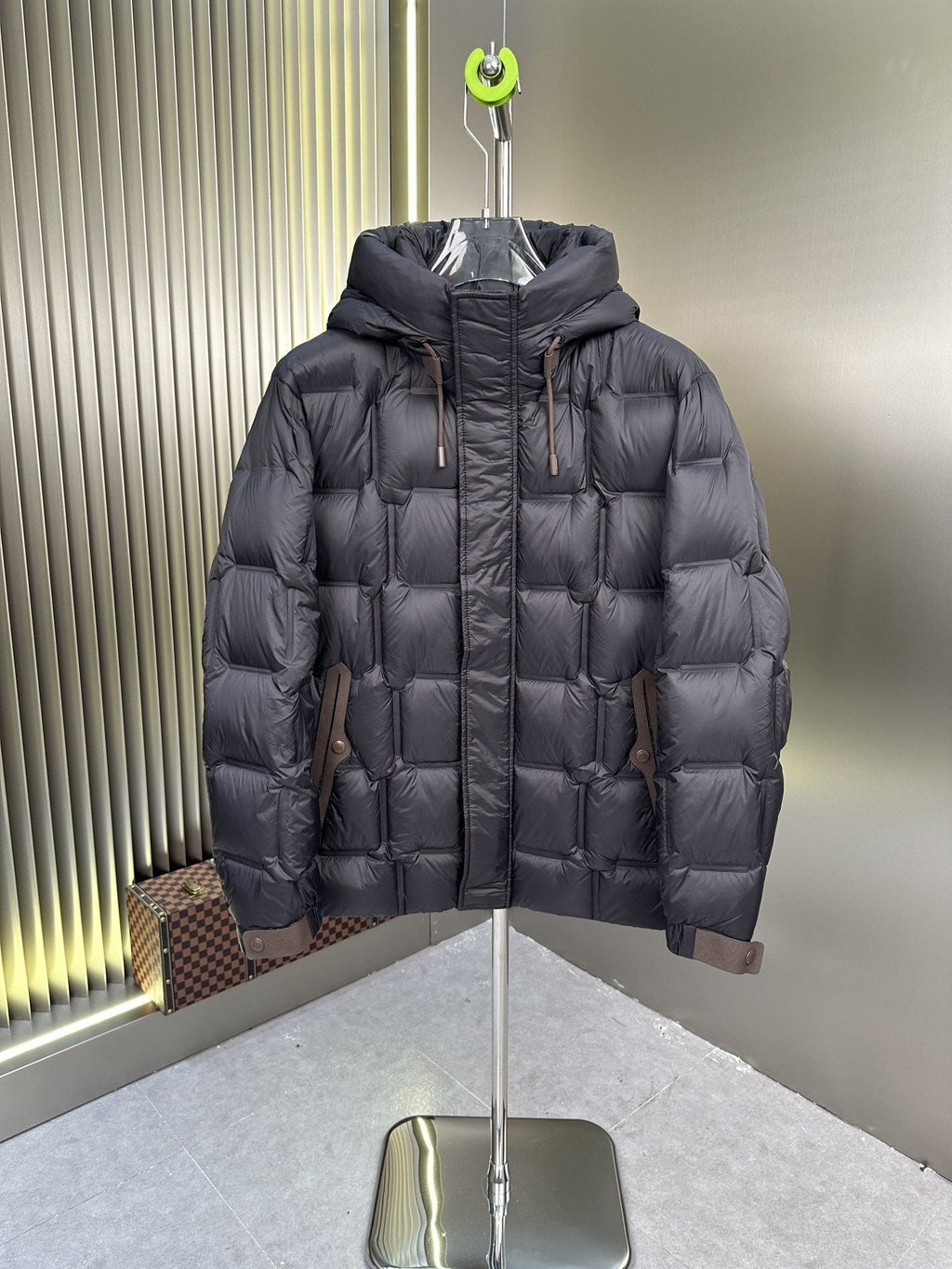 Zegna Quilted Hooded Short Down Coat