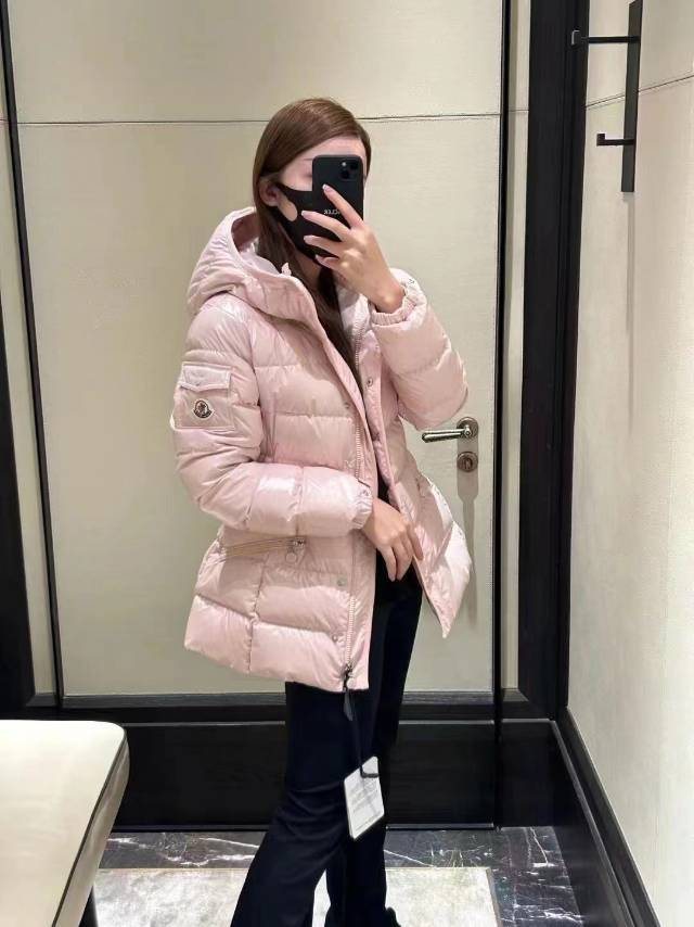 Moncler Women's Hooded Glossy Puffer Coat
