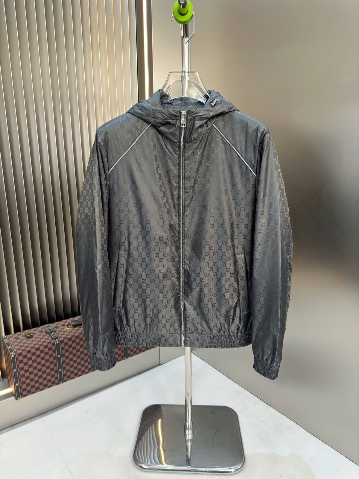 Gucci Tonal Monogram Hooded Jacket