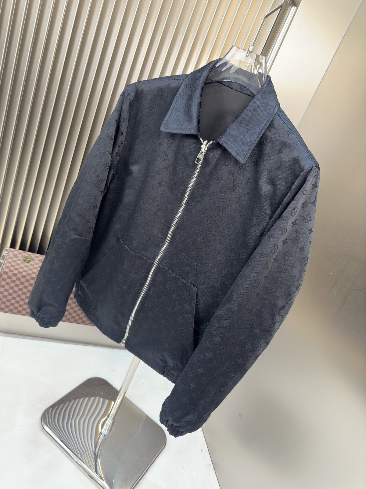 LV Tonal Monogram Zip-Front Jacket